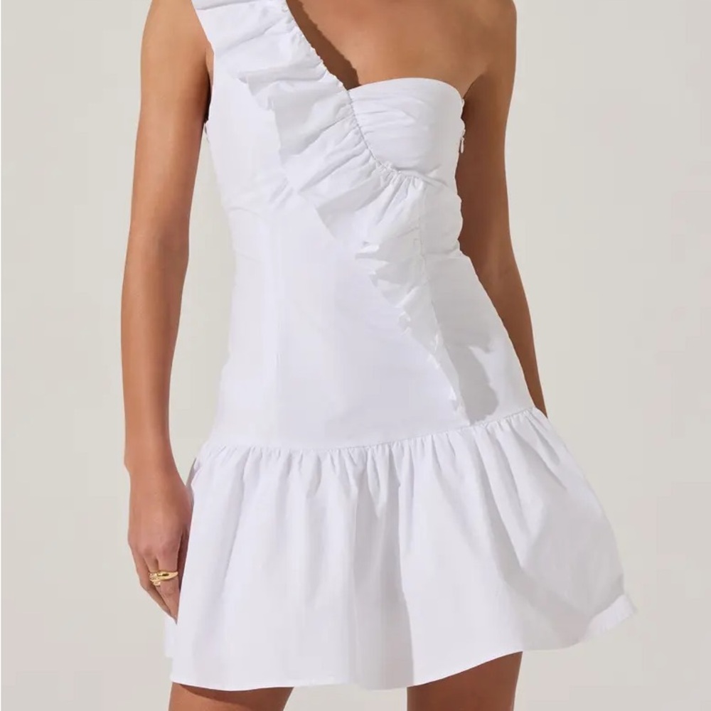 ASTR Asymmetric Ruffle Minidress